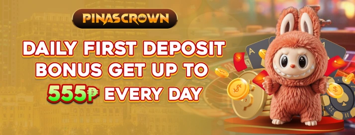 PINASCROWN daily first deposit bonus promotion banner
